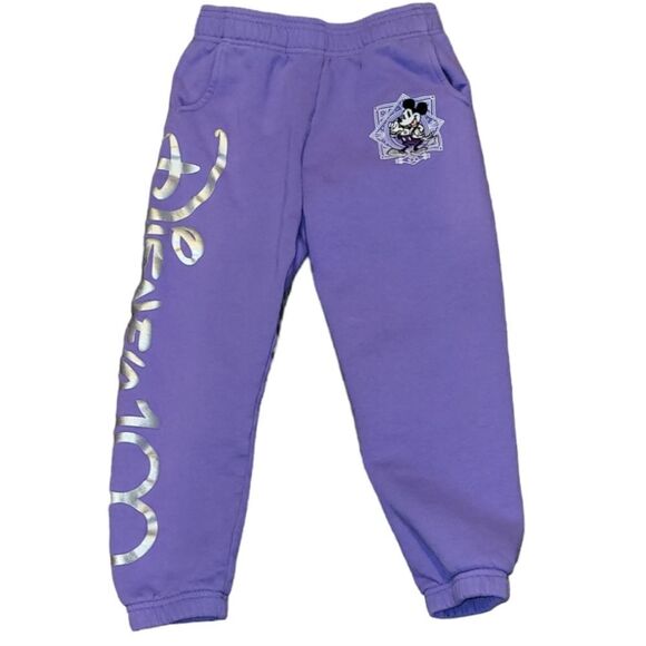 DISNEY PARKS DISNEY 100 MICKEY PURPLE JOGGER Kids 7 - Picture 1 of 4